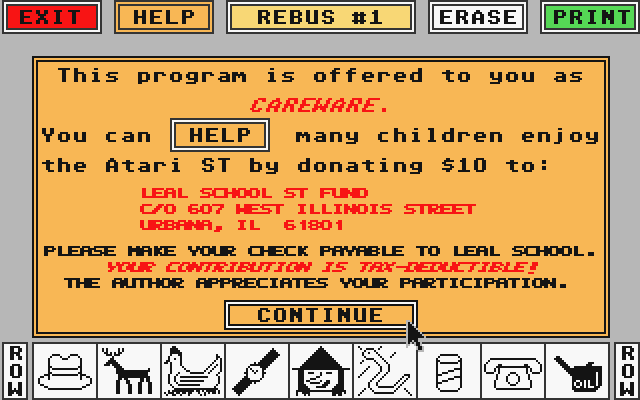 Rebus Writer atari screenshot